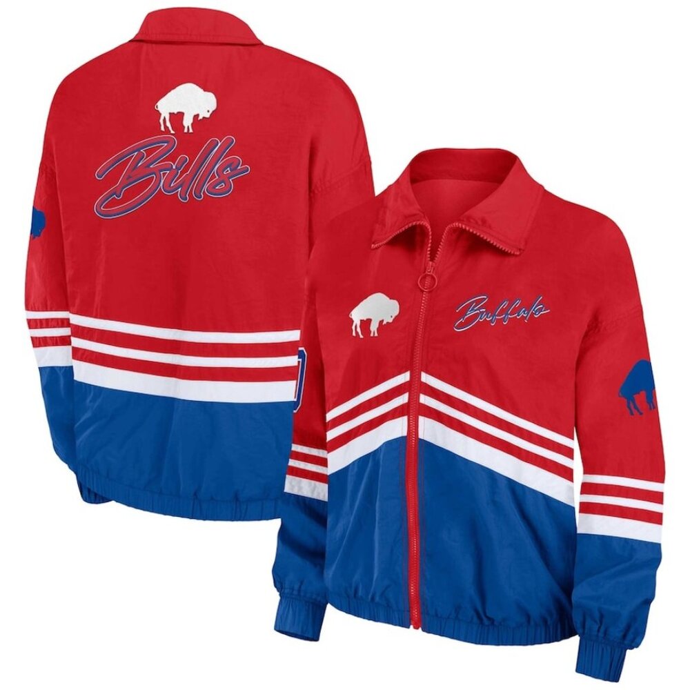 Buffalo Bills WEAR by Erin Andrews Women's Vintage Throwback Windbreaker Full-Zi